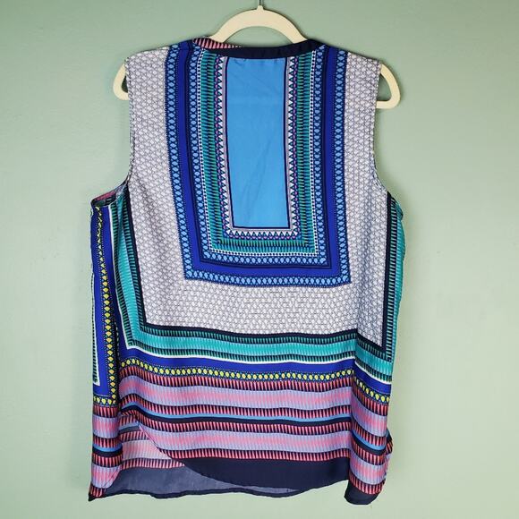 Brixon Ivy Fallon Mixed Geometric Print Sleeveless Blouse Size XL - Picture 2 of 6